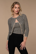 Marylin Marled Cardigan in Black/Nude