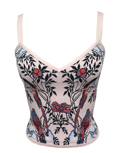 Anna Bird Jacquard Top in Nude - VIAVAI FASHION 